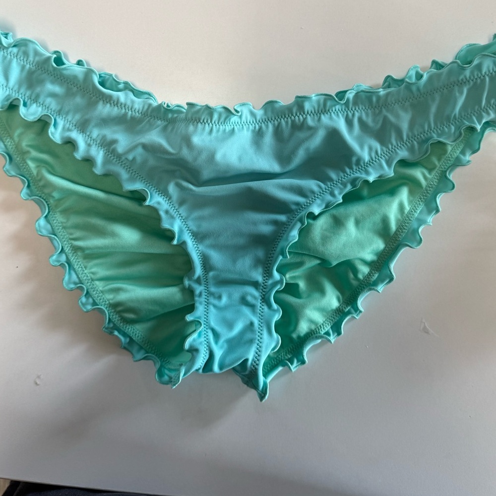 Victoria's Secret Mint Ruffle Bikini Bottoms